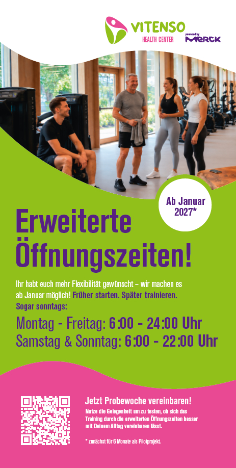 VITENSO Flyer - Erweiterte Öffnungszeiten
